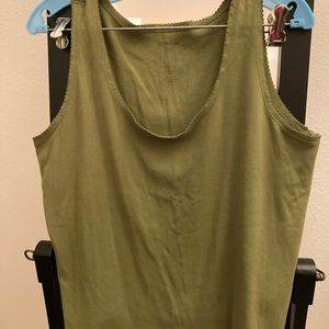 Avenue olive green cotton tank top